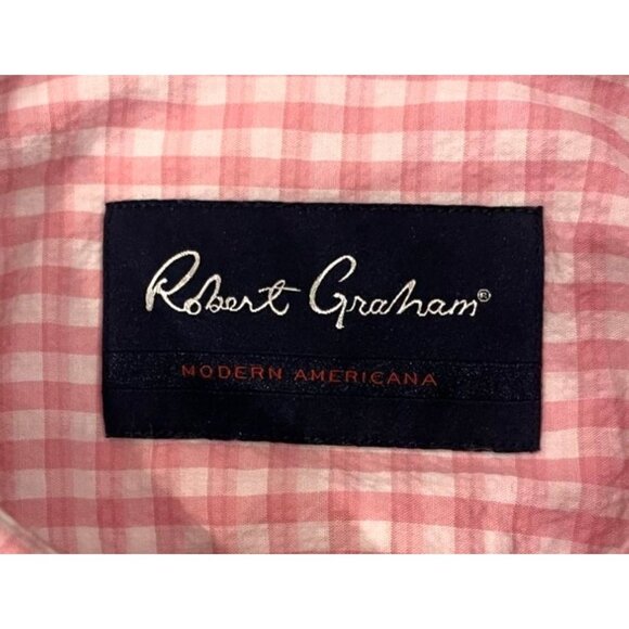 Robert Graham Pink White Gingham Check Collared Tailored Fit Button Down Large - Picture 10 of 10